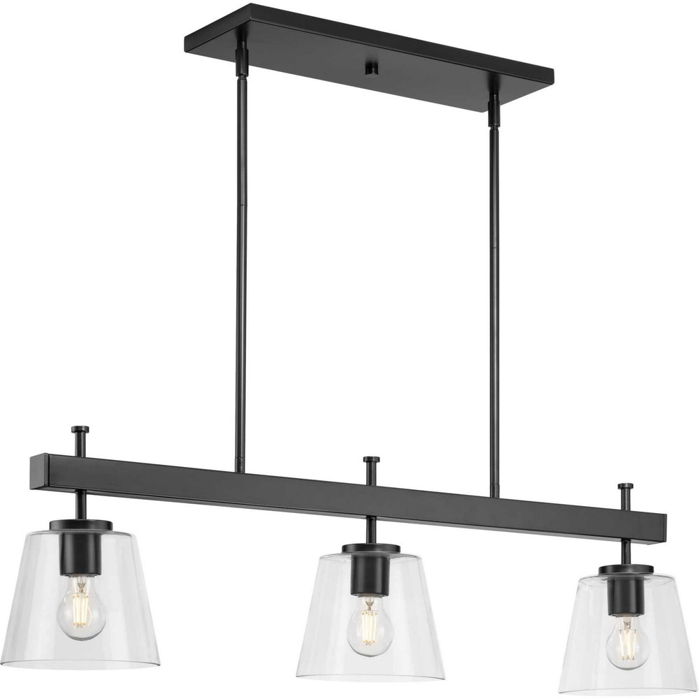 Progress Canada - Three Light Linear Island Chandelier - Saffert - Matte Black- Union Lighting Luminaires Decor