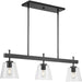 Progress Canada - Three Light Linear Island Chandelier - Saffert - Matte Black- Union Lighting Luminaires Decor