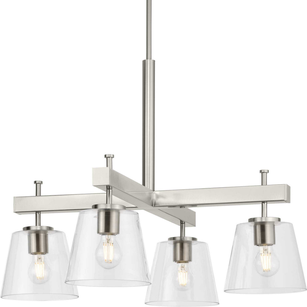 Progress Canada - Four Light Chandelier - Saffert - Brushed Nickel- Union Lighting Luminaires Decor