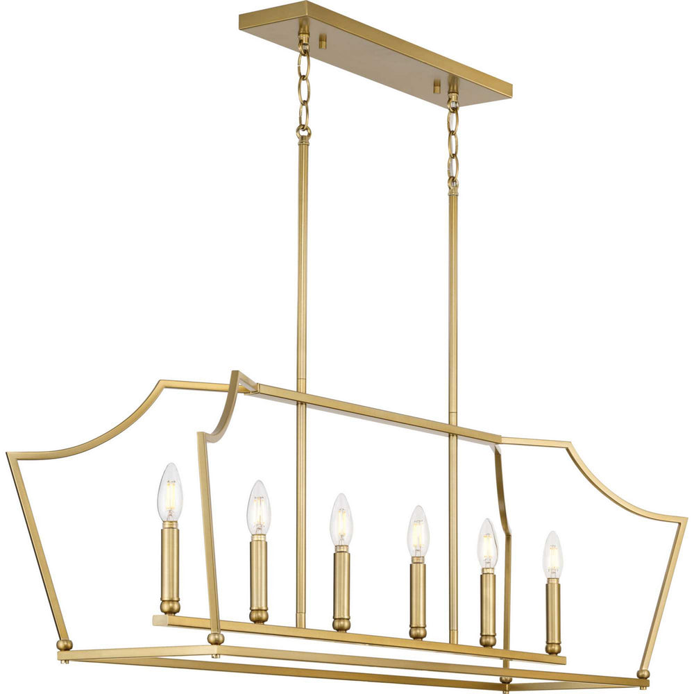 Progress Canada - Six Light Linear Island Chandelier - Parkhurst - Brushed Bronze- Union Lighting Luminaires Decor