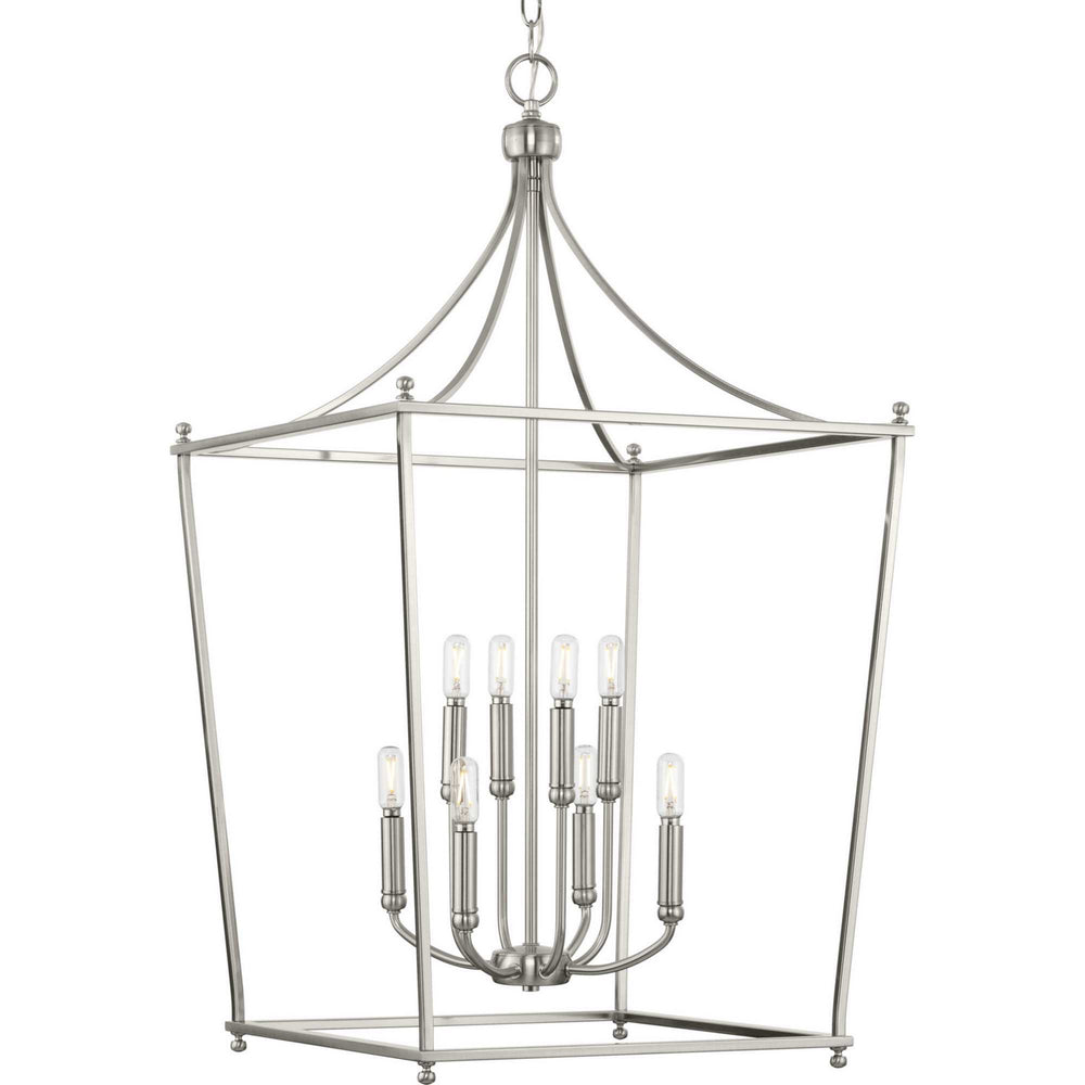Progress Canada - Eight Light Foyer Chandelier - Parkhurst - Brushed Nickel- Union Lighting Luminaires Decor