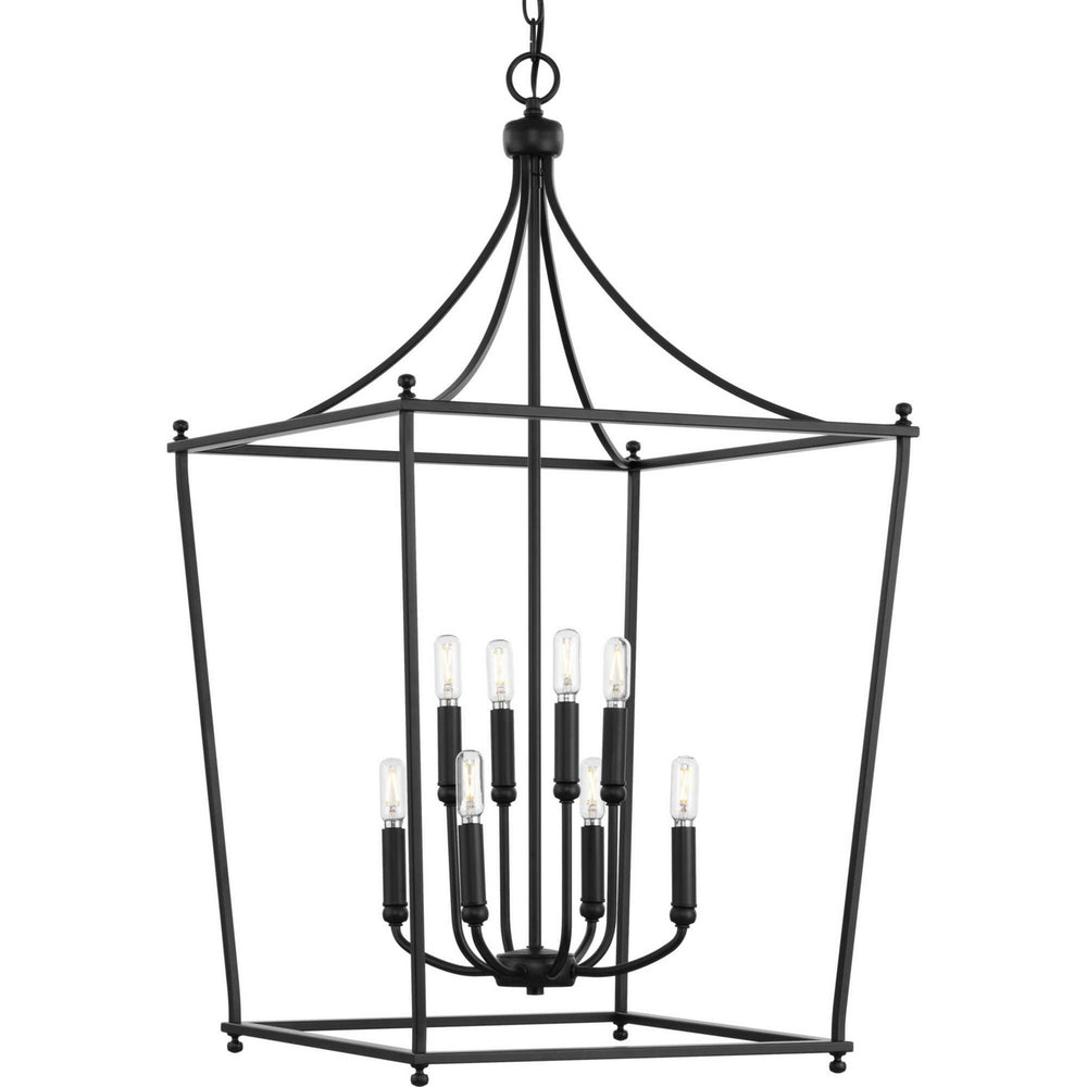 Progress Canada - Eight Light Foyer Chandelier - Parkhurst - Matte Black- Union Lighting Luminaires Decor