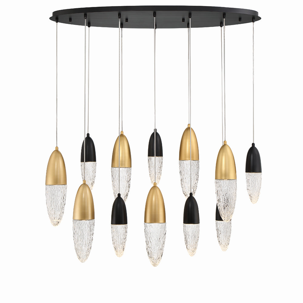 Eurofase Canada - 20 Light Chandelier - Ecrou - Mixed Black / Brass- Union Lighting Luminaires Decor