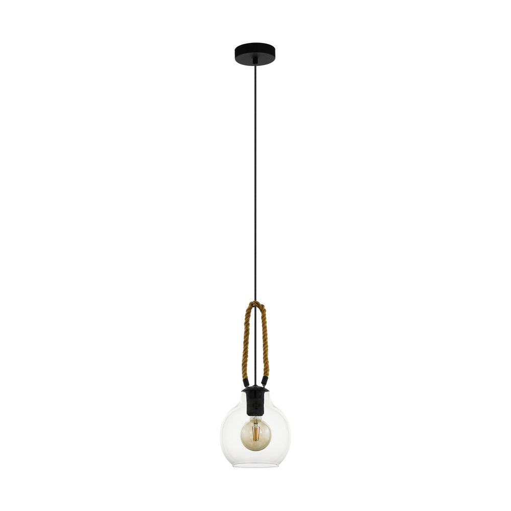 Eglo Canada - One Light Pendant - Roding - Structured Black- Union Lighting Luminaires Decor