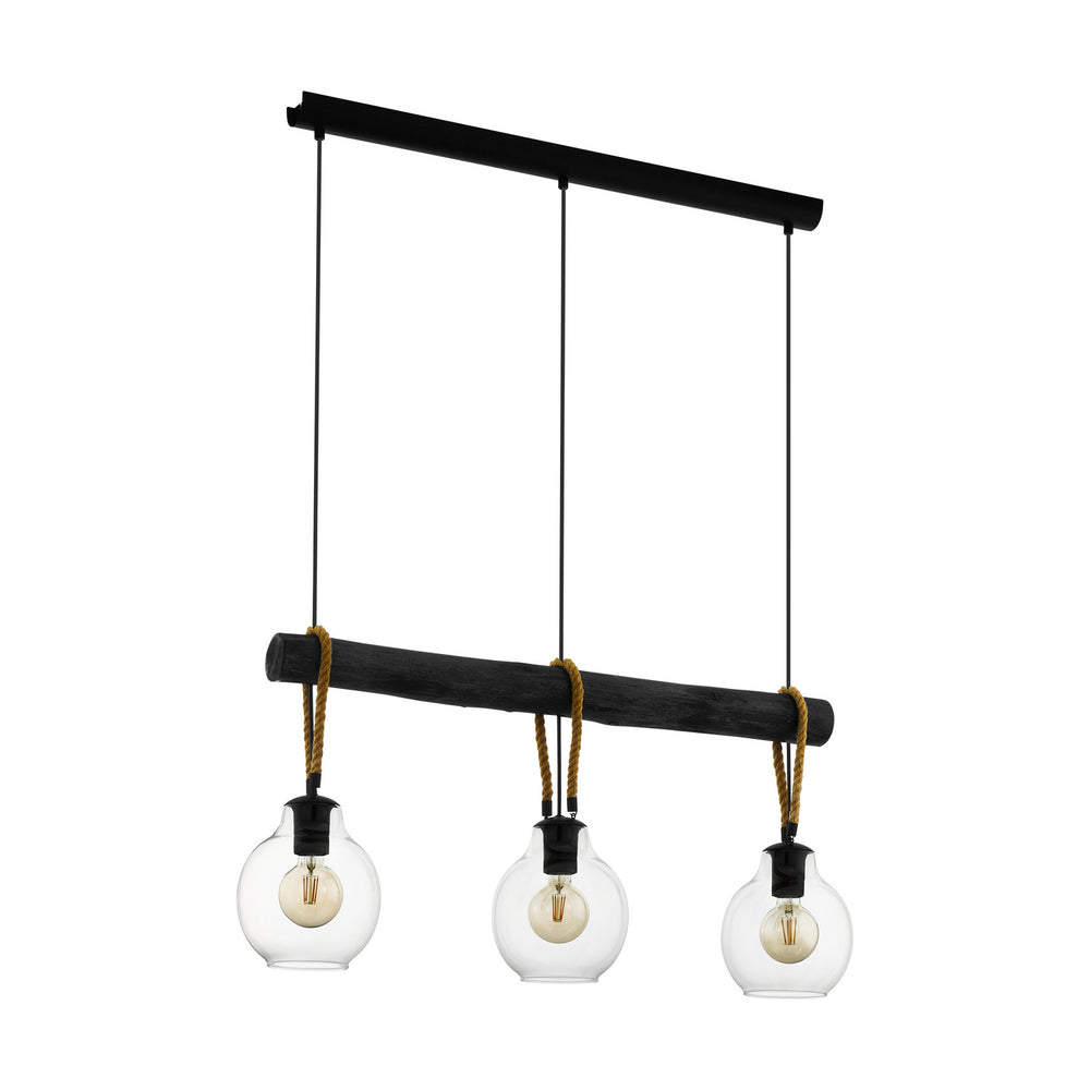 Eglo Canada - Three Light Pendant - Roding - Structured Black- Union Lighting Luminaires Decor