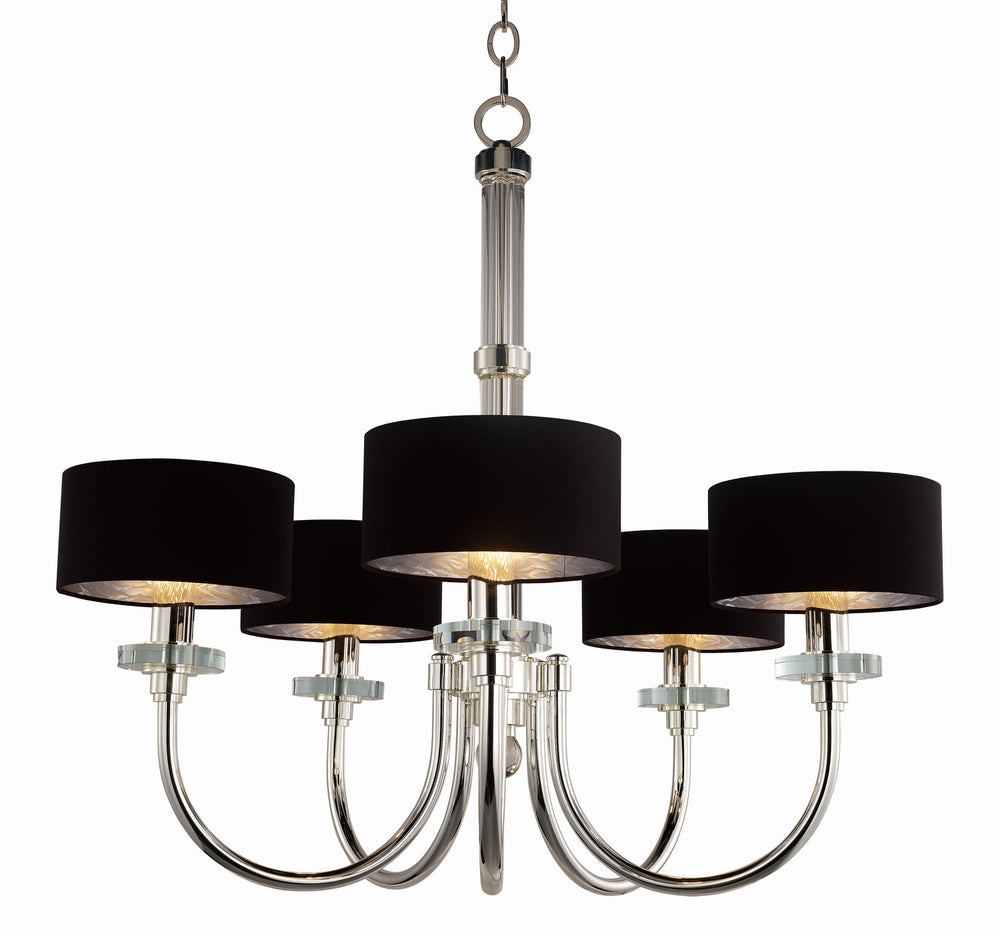 Studio M - Five Light Chandelier - Manhattan - Plated Silver- Union Lighting Luminaires Decor