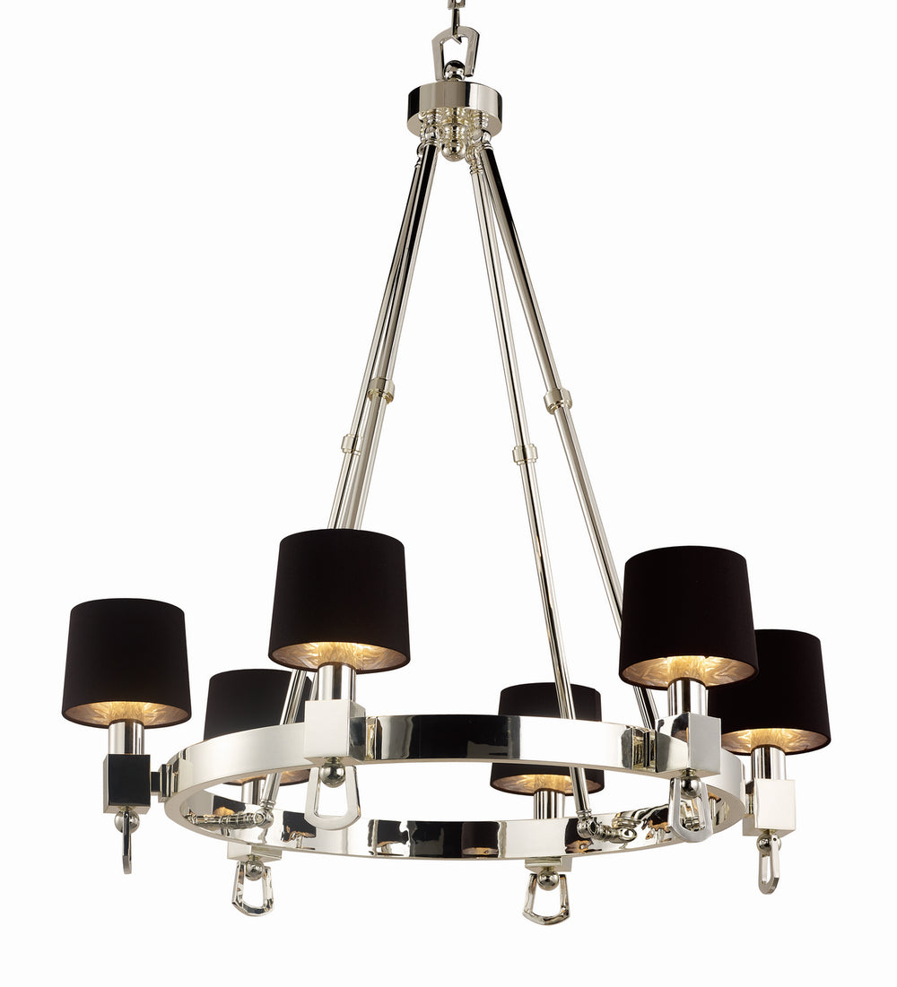 Studio M - Six Light Chandelier - Jefferson - Plated Silver- Union Lighting Luminaires Decor