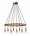 Studio M - Eight Light Pendant - Scan - Walnut- Union Lighting Luminaires Decor