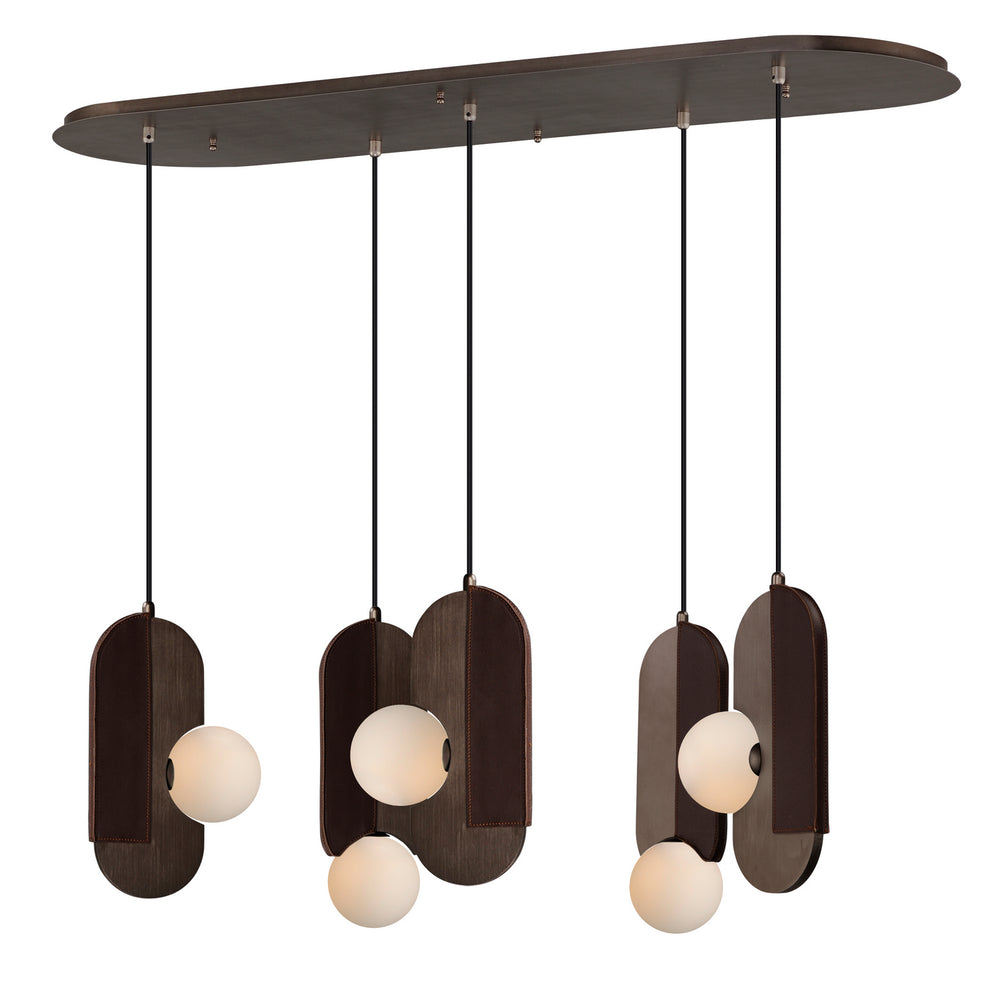 Studio M - LED Pendant - Stitched - Brushed Bronze- Union Lighting Luminaires Decor
