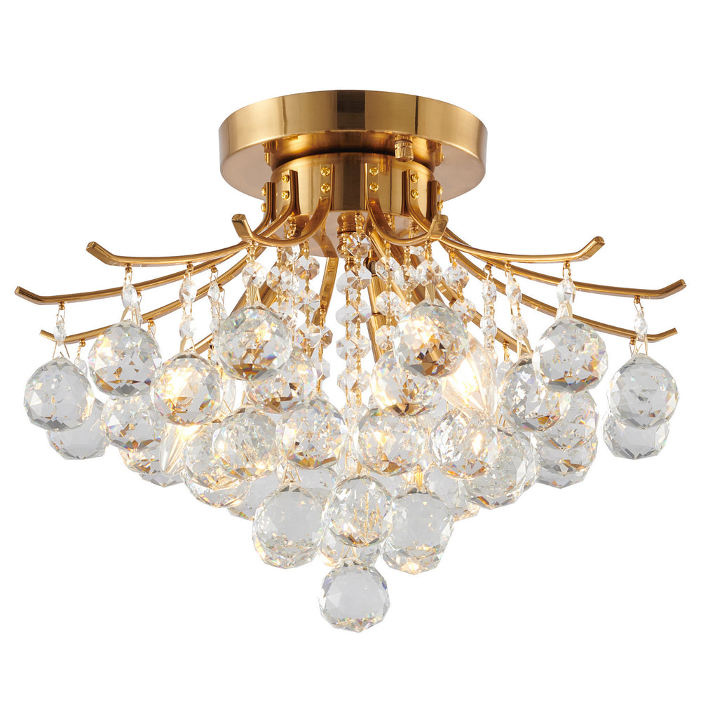 Bethel International Canada - Three Light Semi Flush Mount - Stain Brass- Union Lighting Luminaires Decor