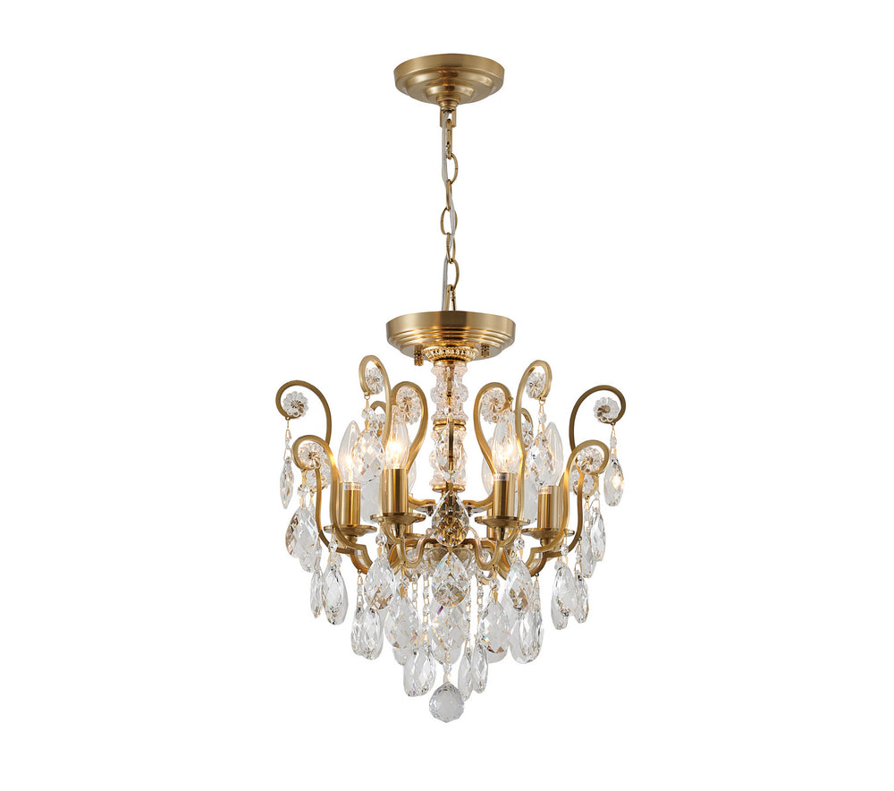 Bethel International Canada - Six Light Chandelier - Antique Brass- Union Lighting Luminaires Decor