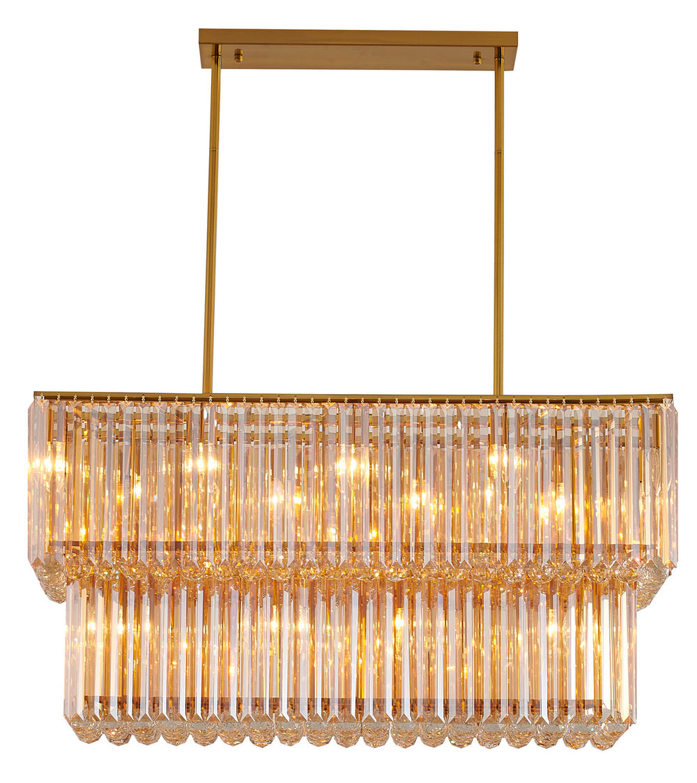 Bethel International Canada - 14 Light Chandelier - Satin Brass- Union Lighting Luminaires Decor