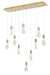 Bethel International Canada - Ten Light Chandelier - Brushed Gold- Union Lighting Luminaires Decor