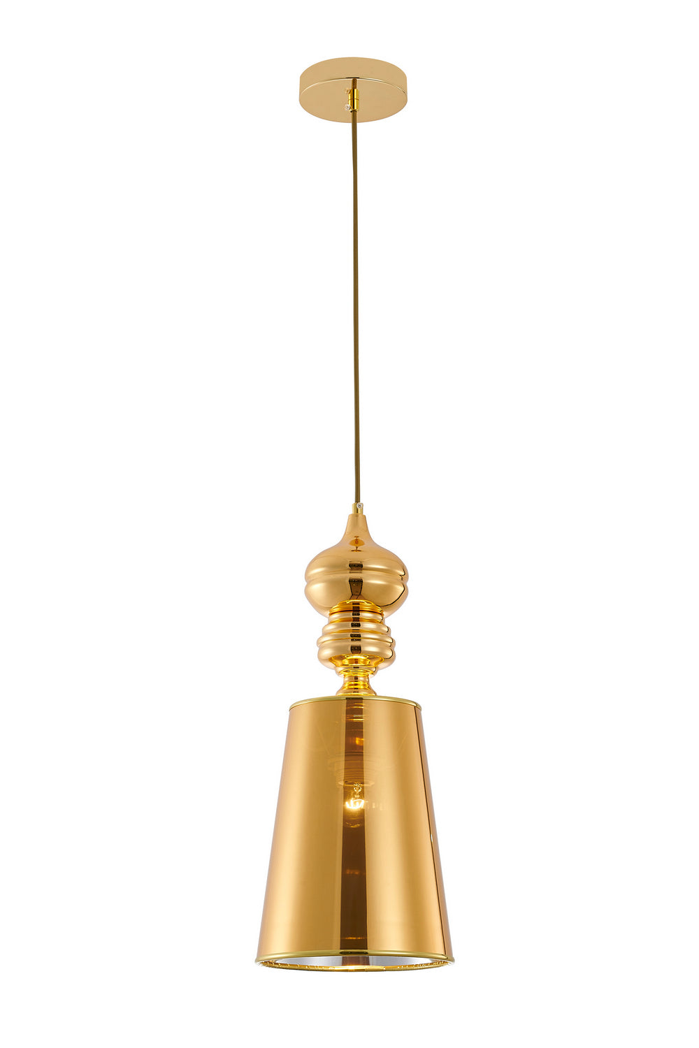 Bethel International Canada - One Light Pendant - Polished Gold- Union Lighting Luminaires Decor
