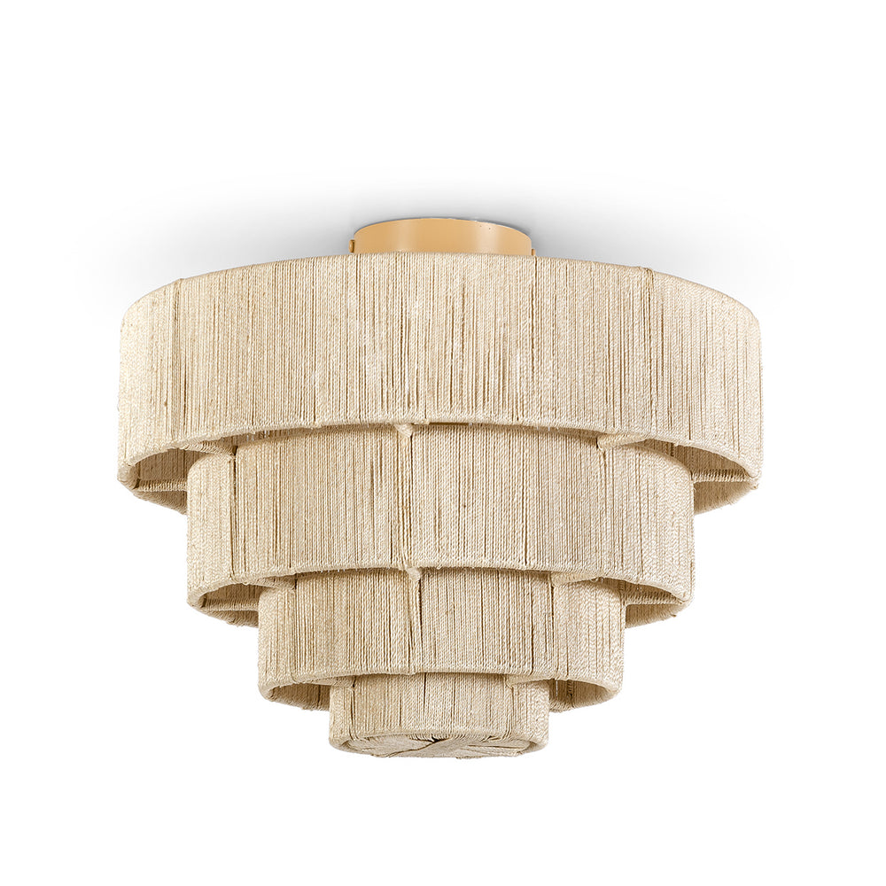 Palecek - One Light Semi Flush Mount - Everly - Taupe- Union Lighting Luminaires Decor