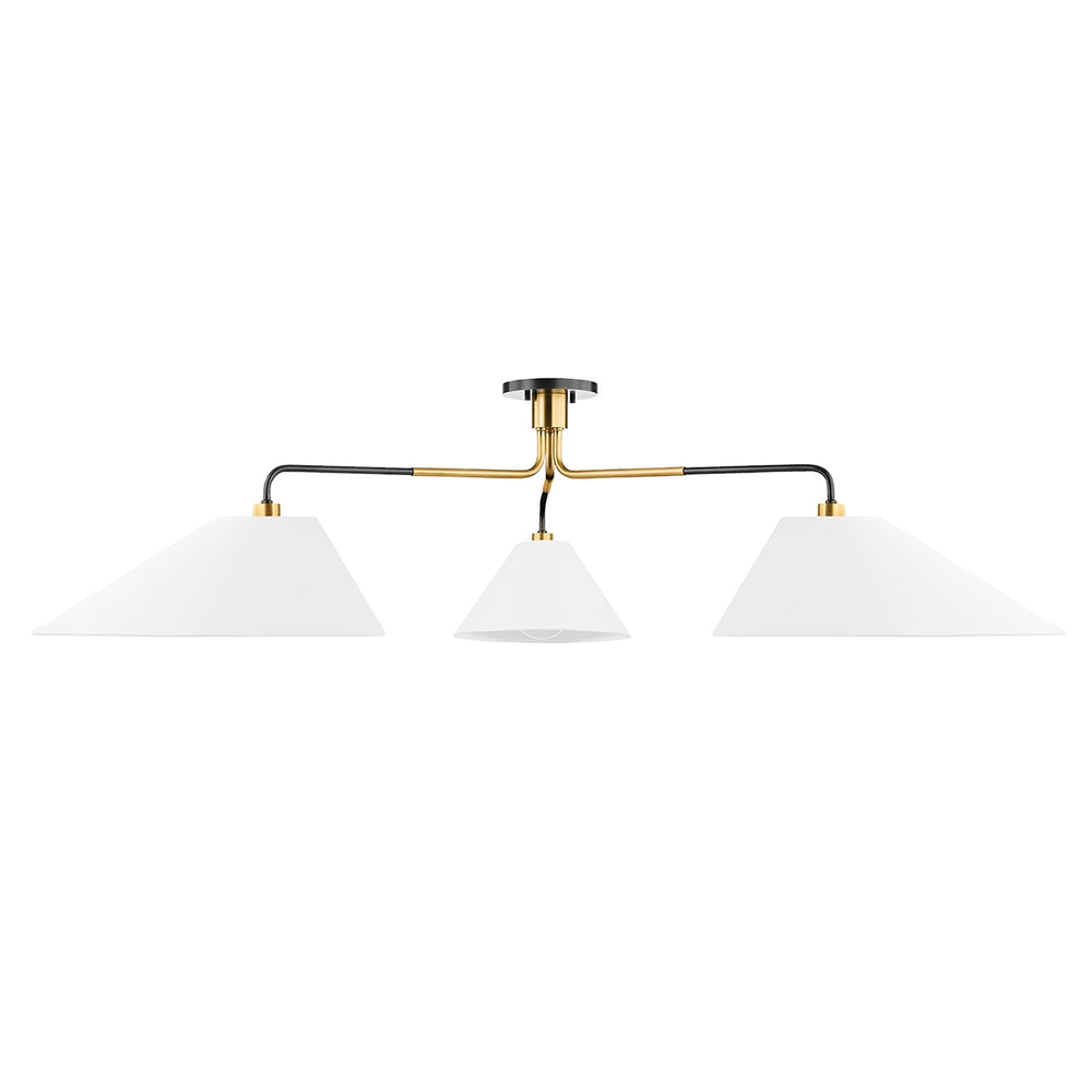 Hudson Valley Canada - Three Light Semi Flush Mount - Duo - Aged Brass/Old Bronze- Union Lighting Luminaires Decor