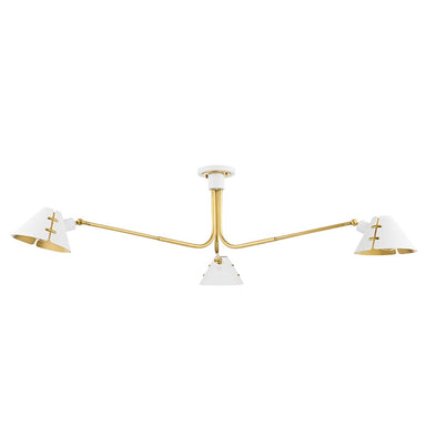 Hudson Valley Canada - Three Light Semi Flush Mount - Split - Aged Brass/Soft White- Union Lighting Luminaires Decor