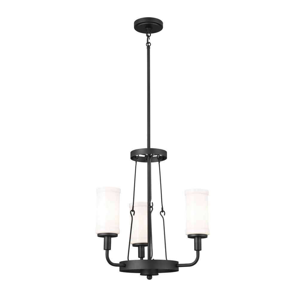Kichler Canada - Three Light Mini Chandelier - Vetivene - Textured Black- Union Lighting Luminaires Decor