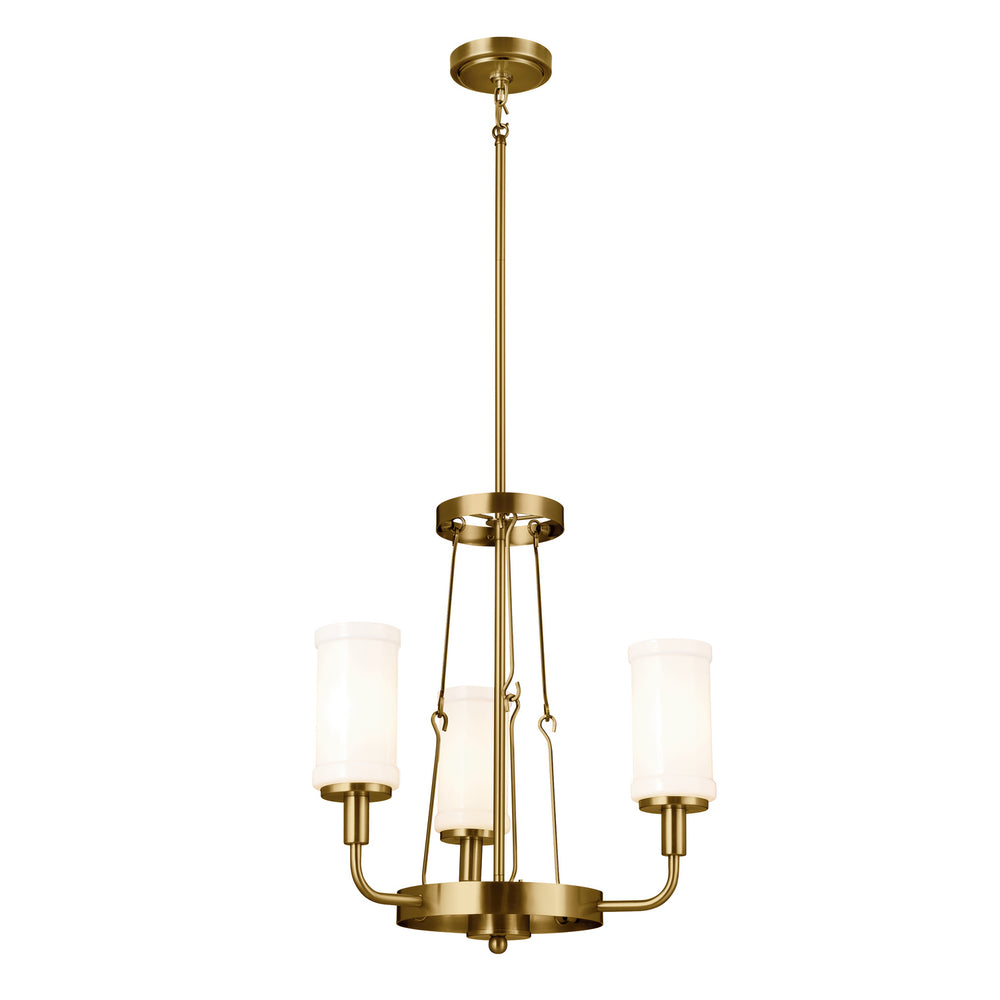 Kichler Canada - Three Light Mini Chandelier - Vetivene - Natural Brass- Union Lighting Luminaires Decor