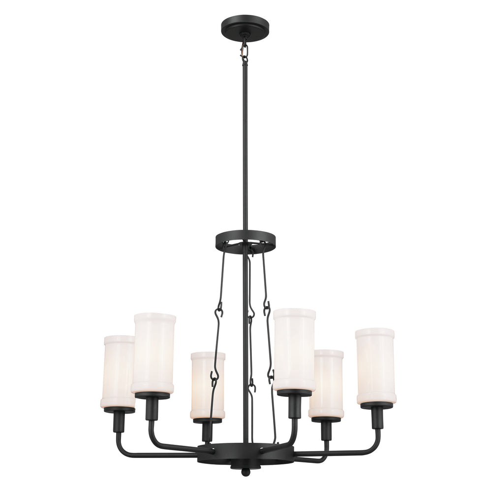 Kichler Canada - Six Light Chandelier - Vetivene - Textured Black- Union Lighting Luminaires Decor