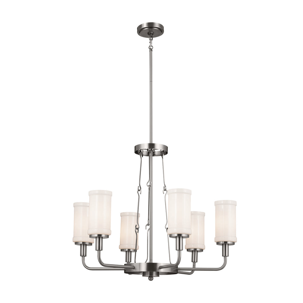 Kichler Canada - Six Light Chandelier - Vetivene - Classic Pewter- Union Lighting Luminaires Decor