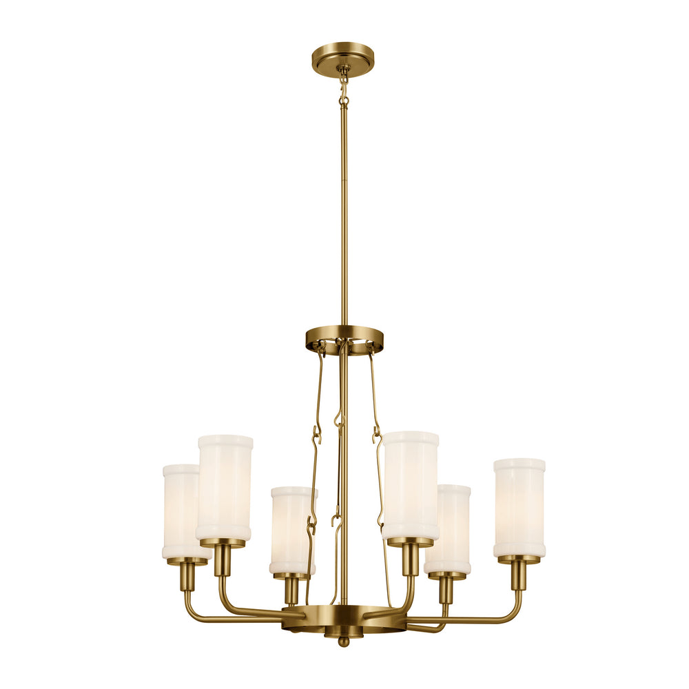 Kichler Canada - Six Light Chandelier - Vetivene - Natural Brass- Union Lighting Luminaires Decor