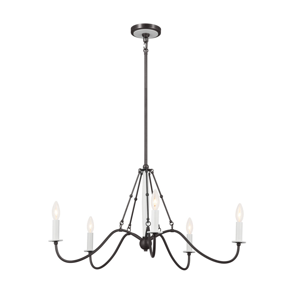 Kichler Canada - Five Light Chandelier - Freesia - Anvil Iron- Union Lighting Luminaires Decor