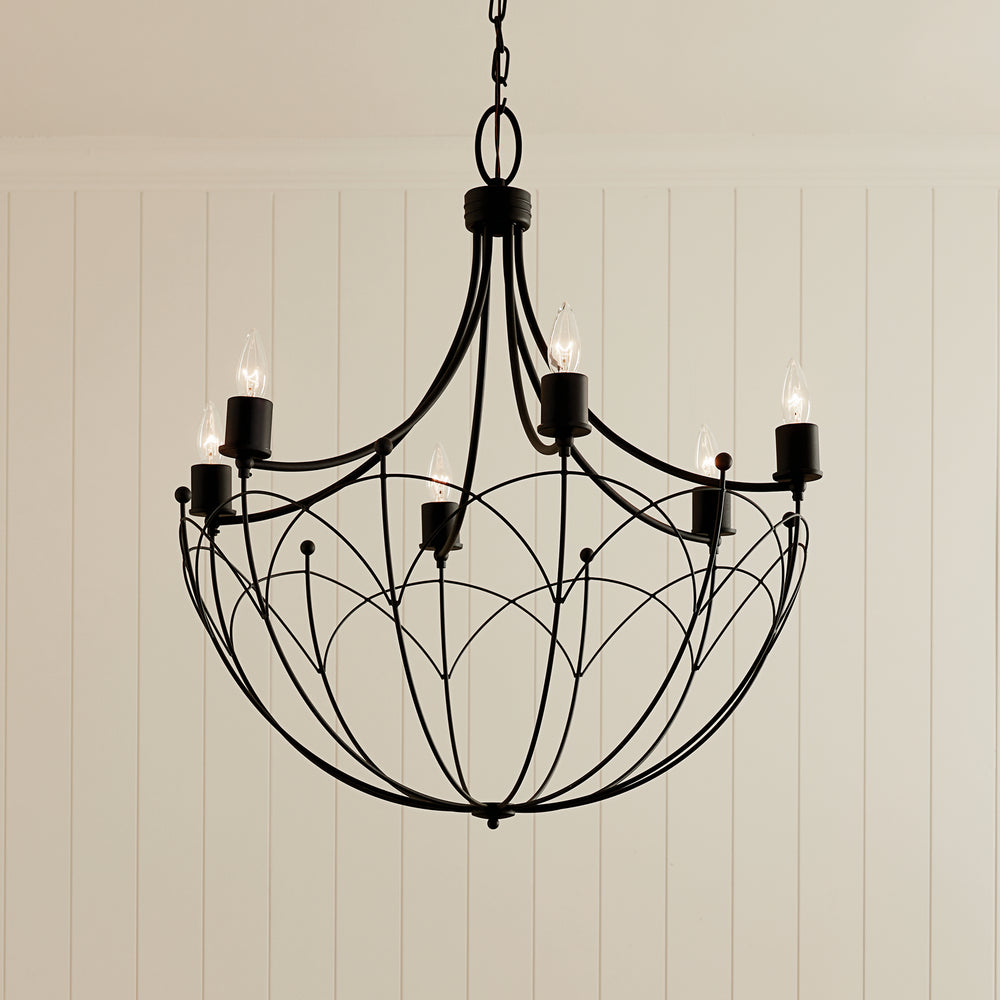 Kichler Canada - Six Light Chandelier - Topiary - Textured Black- Union Lighting Luminaires Decor