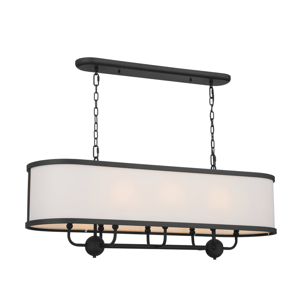 Kichler Canada - Eight Light Linear Chandelier - Heddle - Textured Black- Union Lighting Luminaires Decor