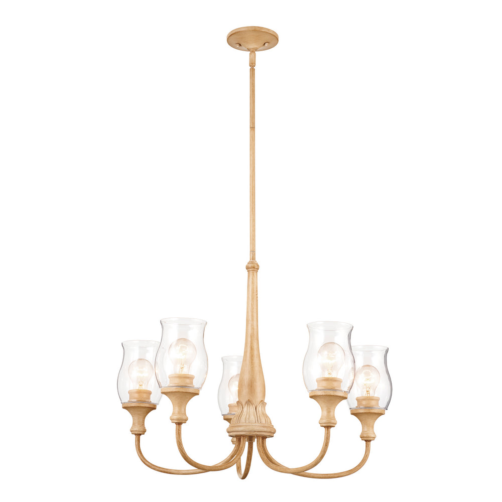 Kichler Canada - Five Light Chandelier - Melis - Warm Maple Wood- Union Lighting Luminaires Decor