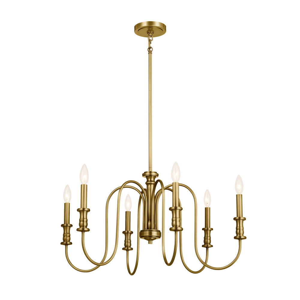 Kichler Canada - Six Light Chandelier - Karthe - Natural Brass- Union Lighting Luminaires Decor