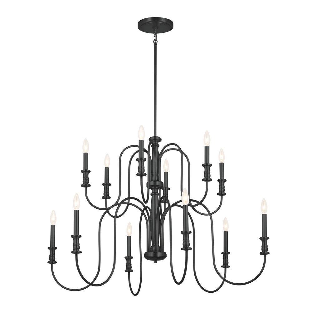 Kichler Canada - 12 Light Chandelier - Karthe - Black- Union Lighting Luminaires Decor
