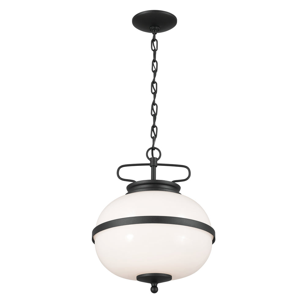Kichler Canada - Two Light Pendant - Opal - Textured Black- Union Lighting Luminaires Decor