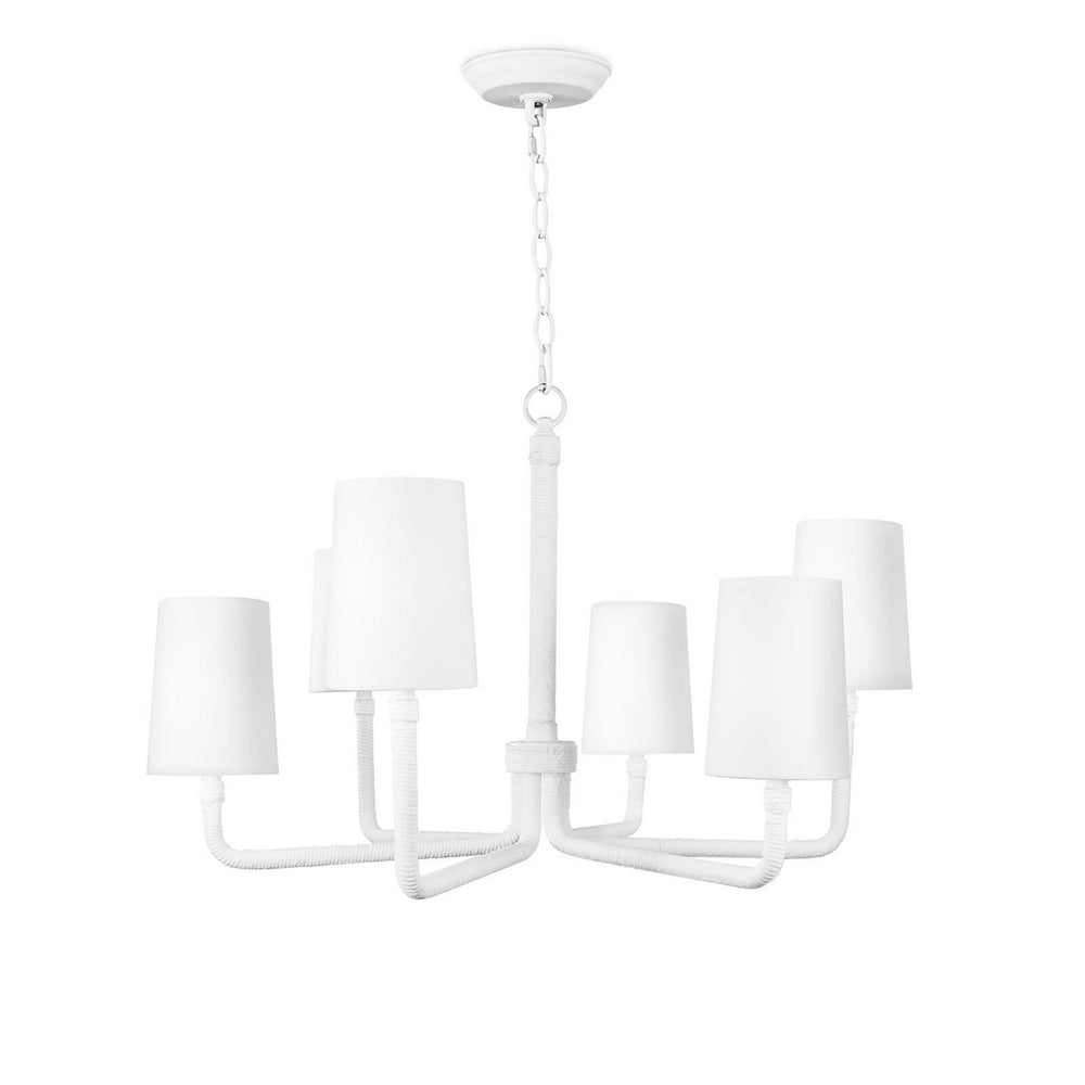 Regina Andrew - Six Light Chandelier - Boracay - White- Union Lighting Luminaires Decor