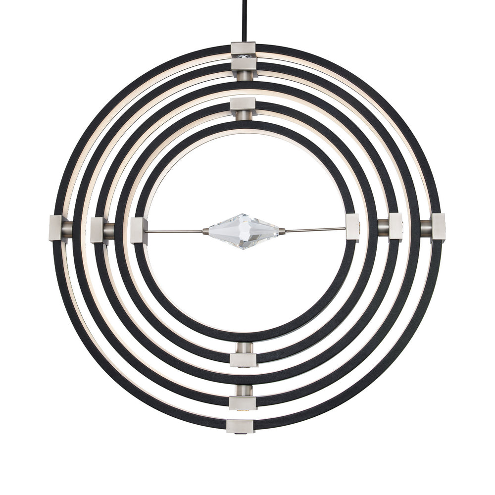 Schonbek Beyond - LED Pendant - Atomic - Black Leather- Brushed Nickel- Union Lighting Luminaires Decor
