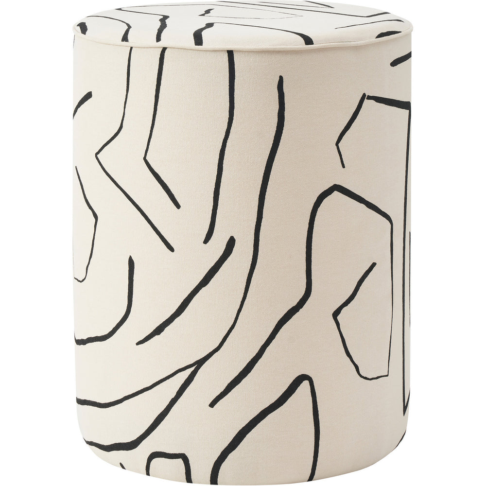 Renwil Canada - Stool - Rachelle - Cream Base/ Black Lines- Union Lighting Luminaires Decor