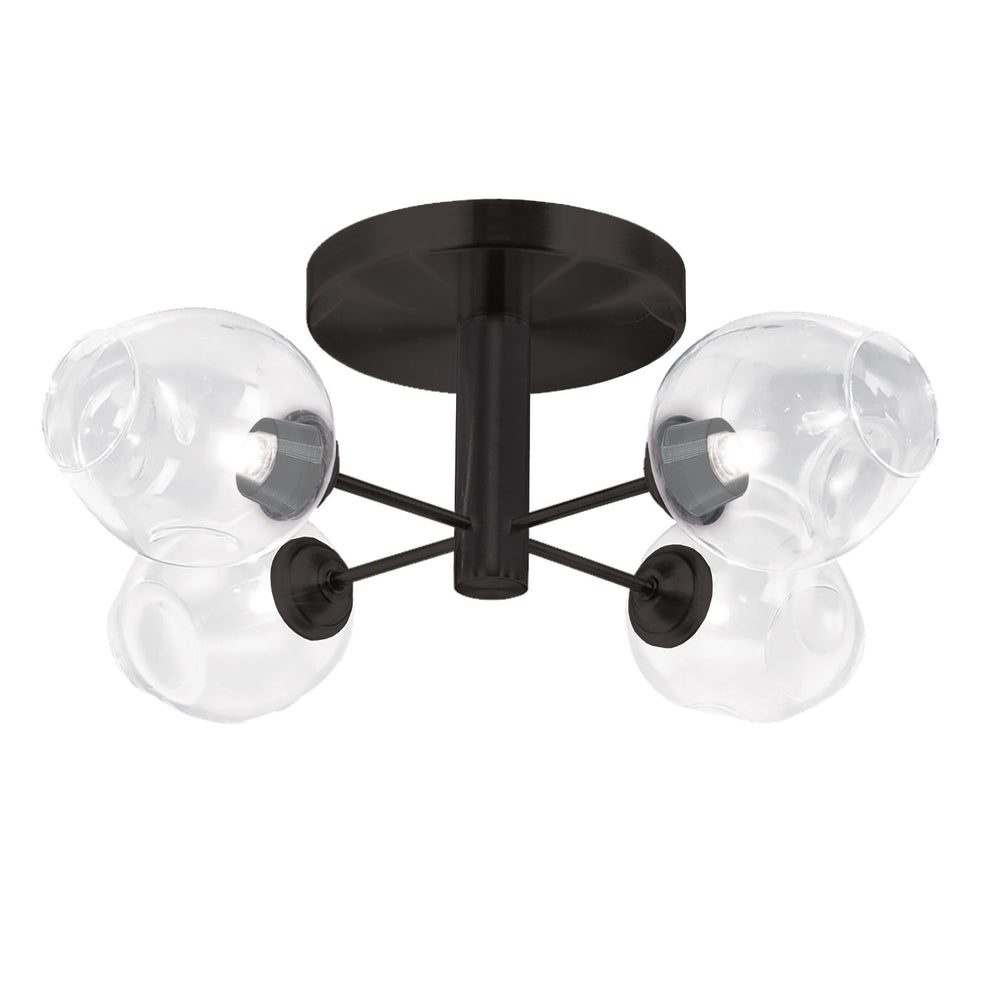 Dainolite Canada - Four Light Semi Flush Mount - Abii - Black- Union Lighting Luminaires Decor