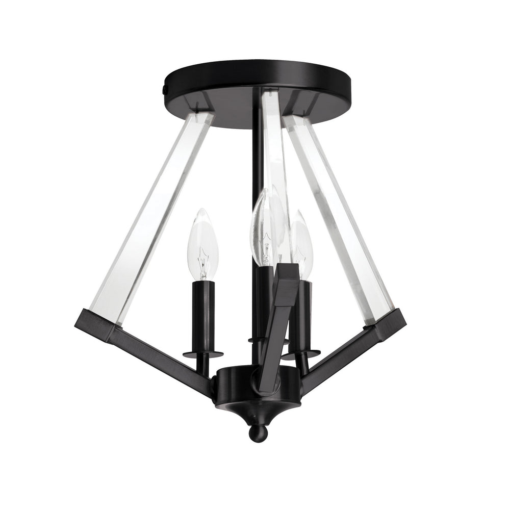 Dainolite Canada - Three Light Semi-Flush Mount - Aalto - Black- Union Lighting Luminaires Decor