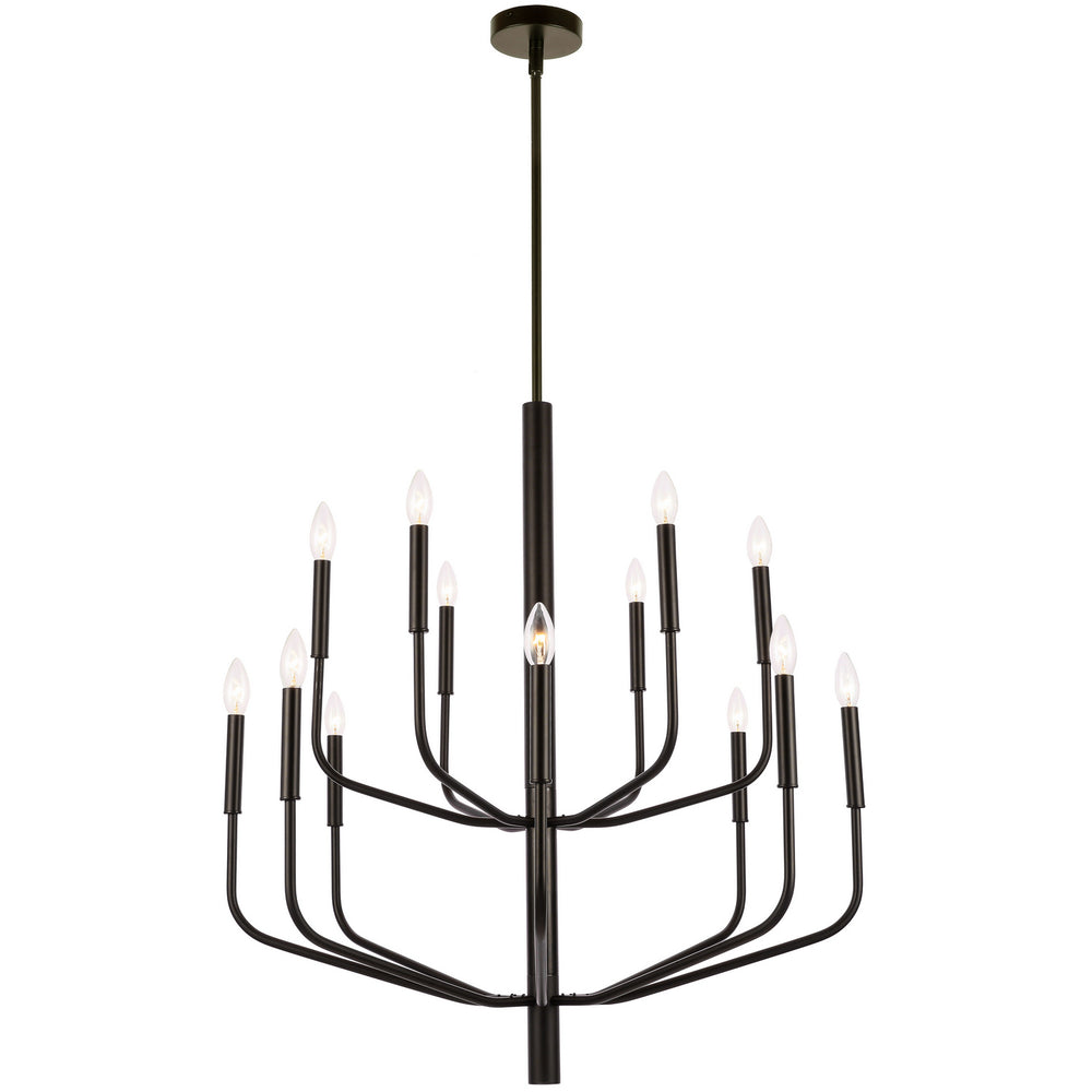 Dainolite Canada - 14 Light Chandelier - Eleanor - Black- Union Lighting Luminaires Decor