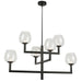 Dainolite Canada - Six Light Chandelier - Nora - Black- Union Lighting Luminaires Decor