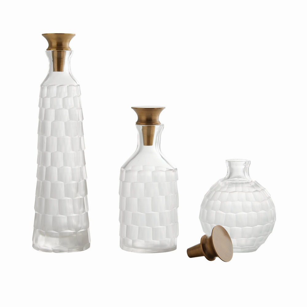Arteriors - Decanters, Set of 3 - Macklin - Frosted- Union Lighting Luminaires Decor