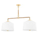 Hudson Valley Canada - Two Light Island Pendant - White Plains - Aged Brass- Union Lighting Luminaires Decor