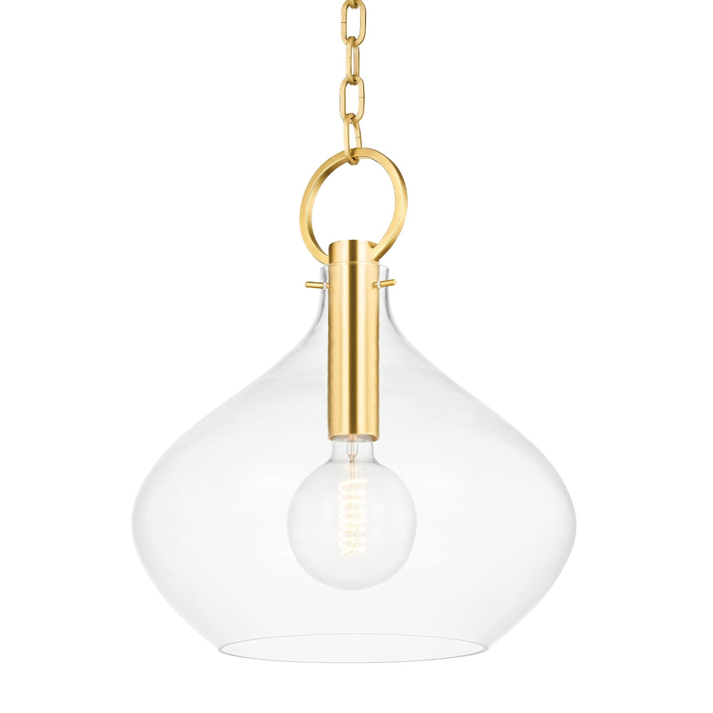 Hudson Valley Canada - One Light Pendant - Lina - Aged Brass- Union Lighting Luminaires Decor