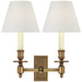 Visual Comfort Signature Canada - Two Light Wall Sconce - French Library - Hand-Rubbed Antique Brass- Union Lighting Luminaires Decor