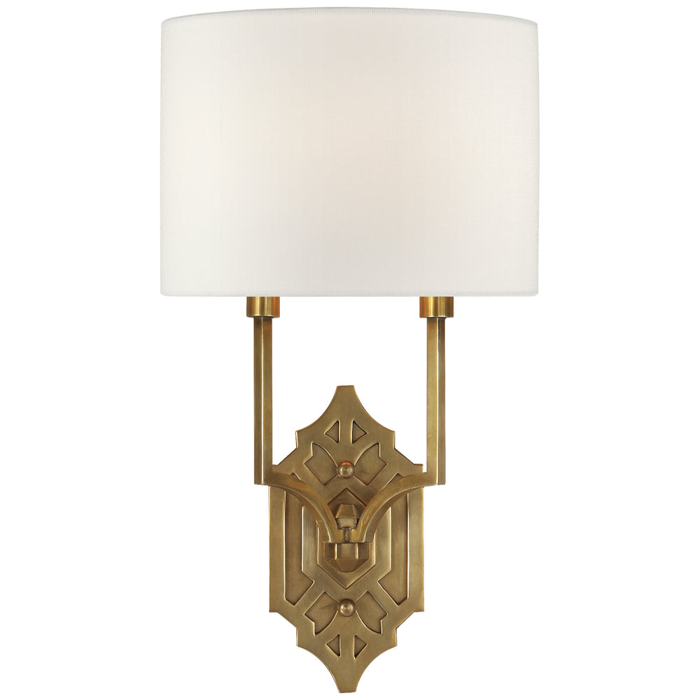 Visual Comfort Signature Canada - Two Light Wall Sconce - Silhouette - Hand-Rubbed Antique Brass- Union Lighting Luminaires Decor