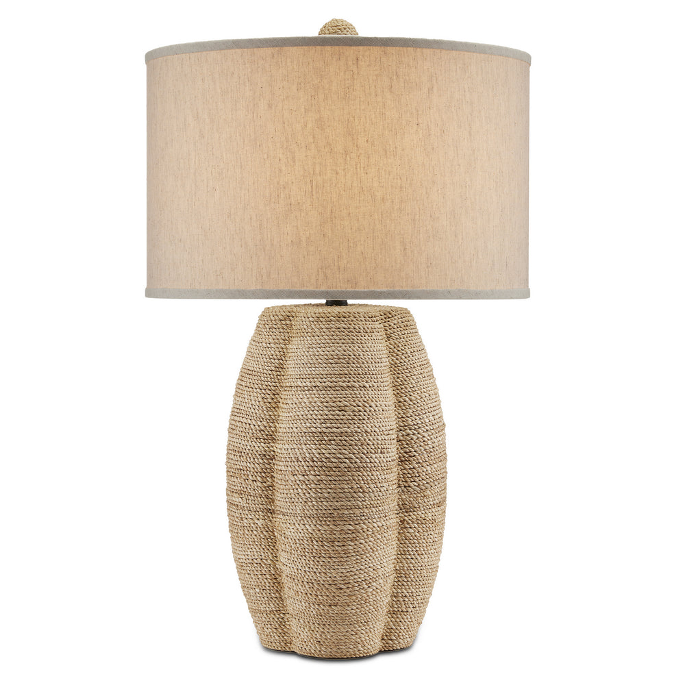 Currey and Company - One Light Table Lamp - Karnak - Natural/Satin Black- Union Lighting Luminaires Decor