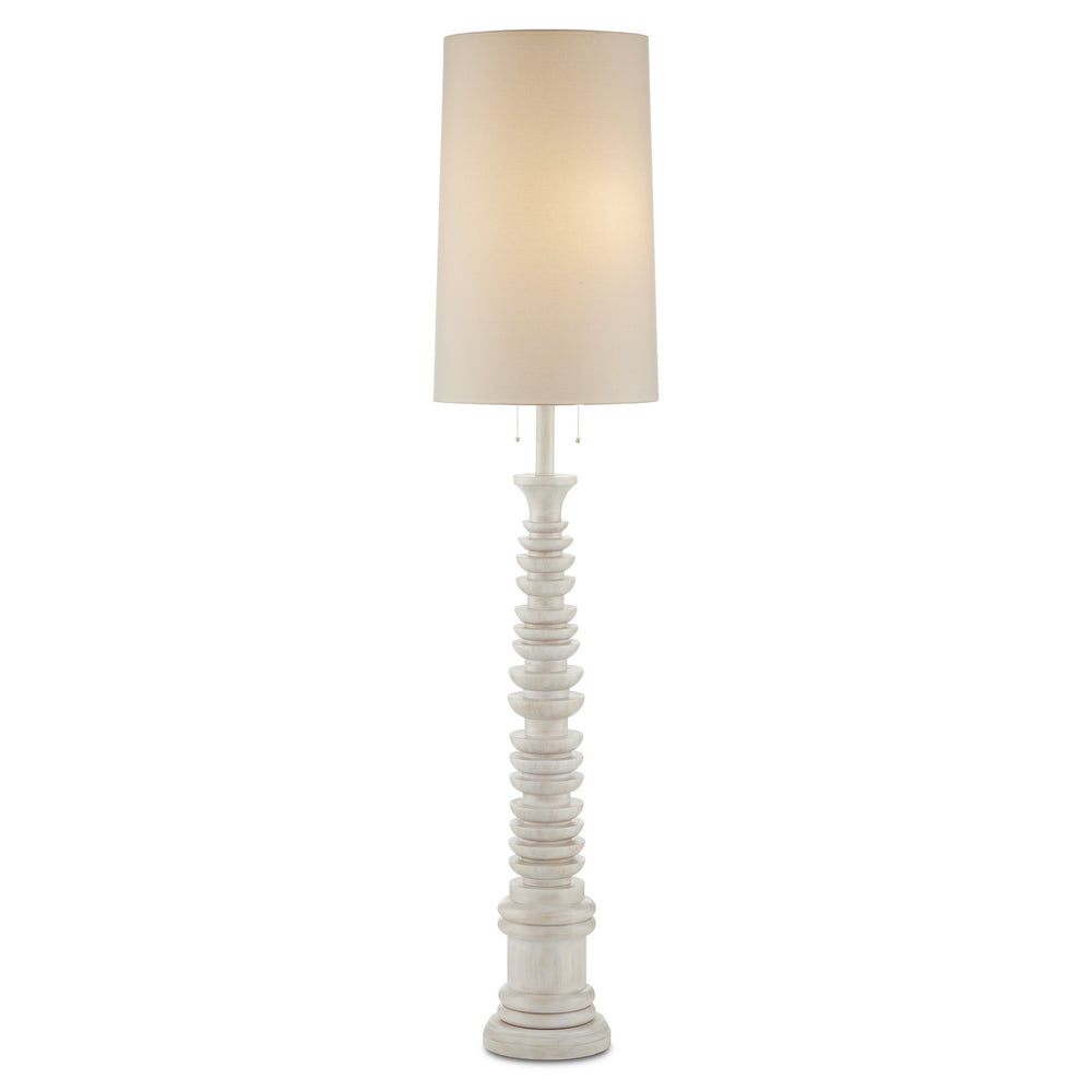 Currey and Company - Two Light Floor Lamp - Malayan - Whitewash- Union Lighting Luminaires Decor