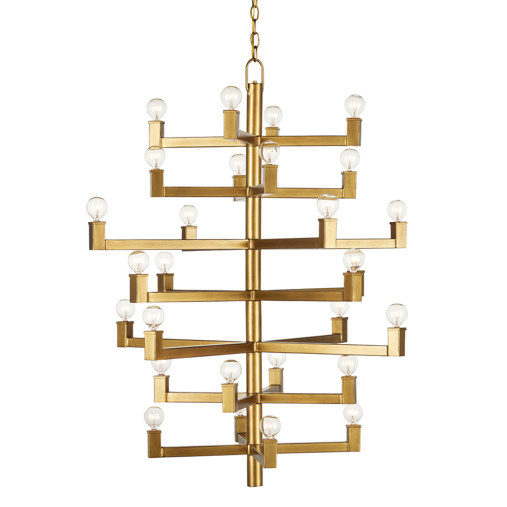 Currey and Company - 28 Light Chandelier - Andre - Brass- Union Lighting Luminaires Decor