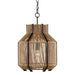 Currey and Company - One Light Pendant - Mali - Natural/Satin Black- Union Lighting Luminaires Decor