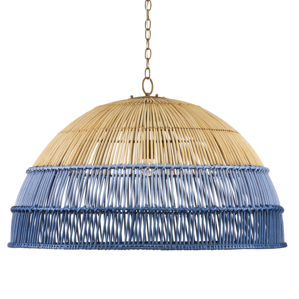 Currey and Company - One Light Pendant - Senjyo Collection - Khaki/Cornflower Blue/Bluebonnet- Union Lighting Luminaires Decor